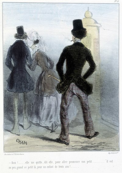 漫画 - 在 Cham 的“”Madeleines”中，v.1870-1880 作者 Amedee de Noe (占婆)