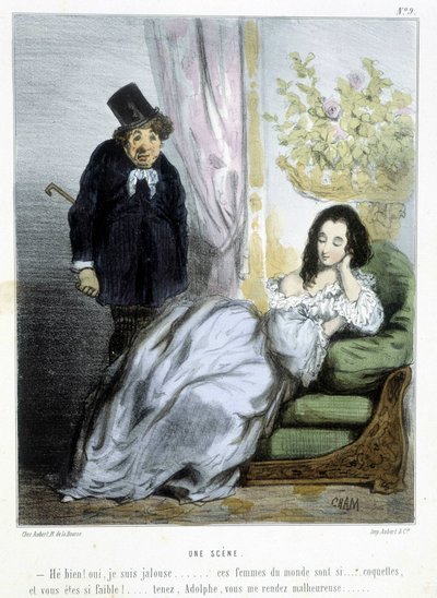 Un scène - 在 Cham 的“”Madeleines”中，v.1870-1880 作者 Amedee de Noe (占婆)