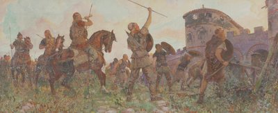 萨克森人抵达伦敦，约公元530年，约1912年 作者 阿梅迪·福雷斯蒂尔