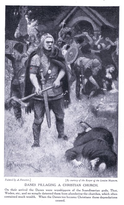 丹麦人掠夺基督教教堂，1920年代 作者 Amedee Forestier
