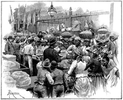 市场上的冰摊，1888年，圭亚那，圭亚那，乔治敦，德梅拉拉 作者 阿梅迪·福雷斯蒂尔