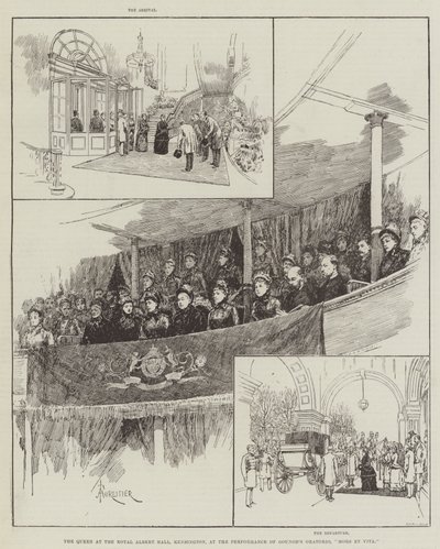 位于肯辛顿皇家阿尔伯特音乐厅的女王，在Gounod&39;s Oratorio，Mors et Vita演出 作者 Amedee Forestier