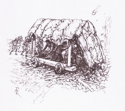 乌龟，一台野战机器，插图来自罗马士兵，1928年 作者 Amedee Forestier