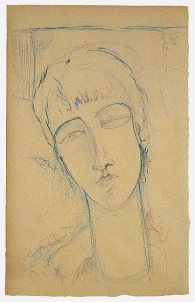 安娜·阿赫玛托娃（Anna Akhmatova），《红衣女子肖像》，1915年 作者 阿梅代奥·莫迪利亚尼