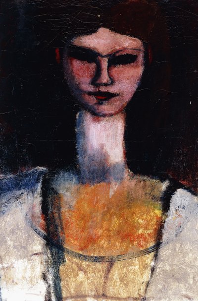 一名年轻女子的半身像；少女胸像，约1910-11年 作者 阿梅代奥·莫迪利亚尼