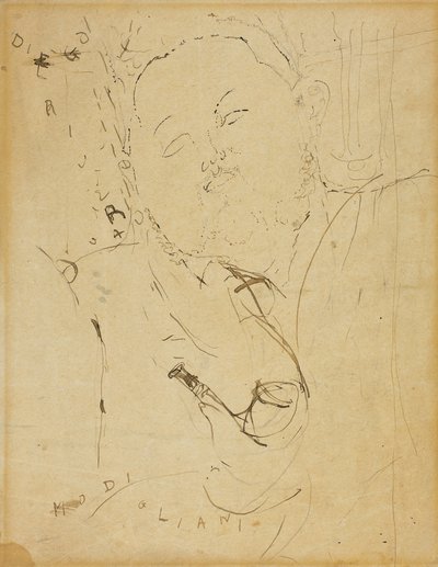 迭戈-里维拉，1915年。 作者 阿梅代奥·莫迪利亚尼
