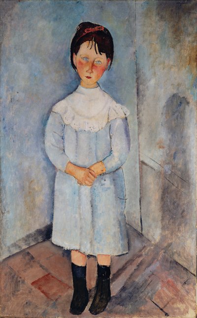 穿蓝色衣服的女孩，1918年。 作者 阿梅代奥·莫迪利亚尼