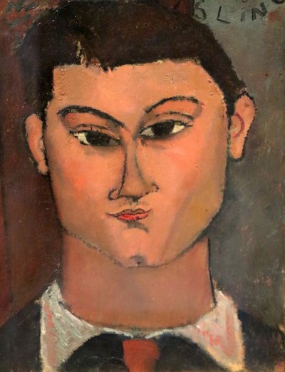 意大利文：画家莫伊塞-基斯林肖像 作者 阿梅代奥·莫迪利亚尼