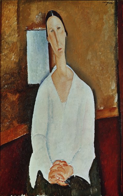 Zborowska夫人与Clasped Hands，c.1917 作者 阿梅代奥·莫迪利亚尼