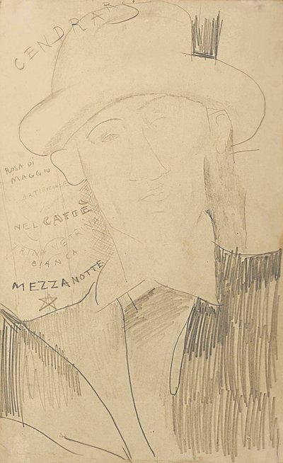 布莱斯·岑德拉斯的肖像，约1916-18年 作者 阿梅代奥·莫迪利亚尼
