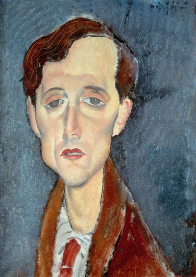 1919年Franz Hellens的肖像 作者 Amedeo Modigliani