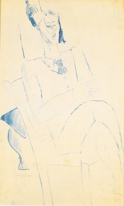Jean Cocteau的肖像，c。 1916年 作者 阿梅代奥·莫迪利亚尼