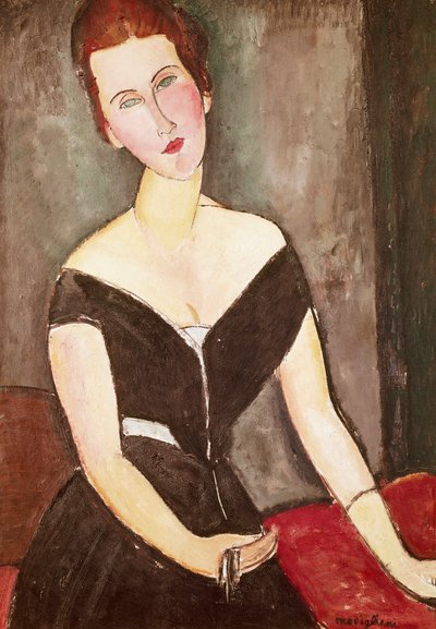 乔治-凡-穆登夫人的肖像》，阿梅迪奥-莫迪里阿尼（1884-1920），布面油画 作者 阿梅代奥·莫迪利亚尼