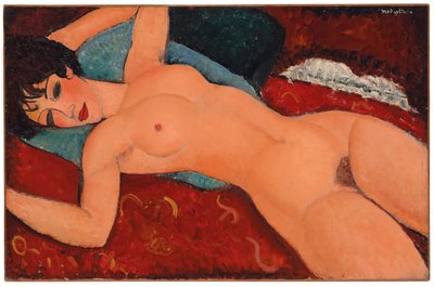 斜倚裸体，1917-18 作者 Amedeo Modigliani