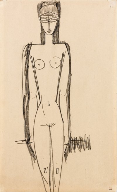 站立裸体Nu站立，约1910-1911年 作者 Amedeo Modigliani