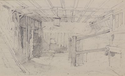 Inside a Stable, c.1810 (pencil) 作者 阿米莉亚·朗
