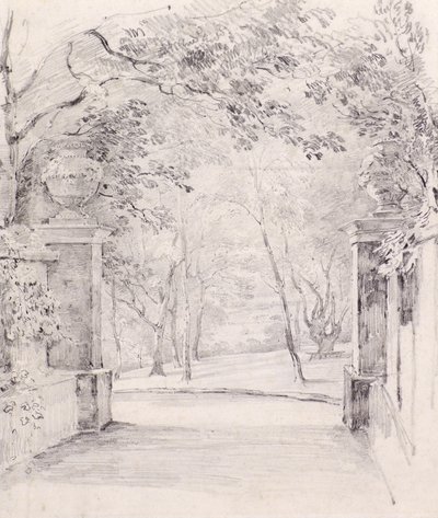 View from Entrance to Bromley, c.1810 (pencil) 作者 阿米莉亚·朗