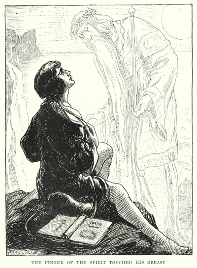 灵魂的手指触及他的胸膛（雕刻）。 作者 Amelia M. (attr.to) Bowerley 或 Bauerle