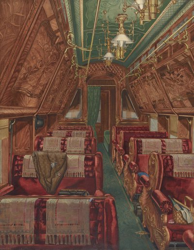 普尔曼客车的内部，1888年 作者 美国20世纪