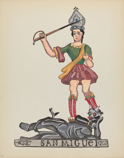 板块38：圣迈克尔：来自 "新墨西哥州的西班牙殖民设计 "作品集 作者 美国20世纪