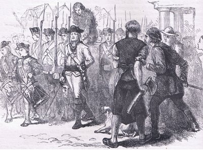 一个被涂上焦油和羽毛的乡下人，插图来自Cassell, Petter & Galpin出版的《美国历史》，约1900年（平板）。 作者 美国英语学校