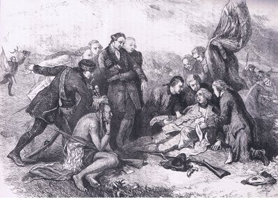 沃尔夫之死，来自卡塞尔美国历史的插图，由卡塞尔，彼得和加尔平出版，约 1900 年（石版画） 作者 美国英语学校