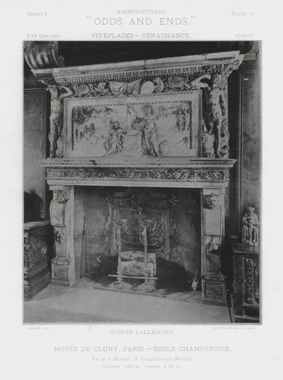 Fireplace: Musee De Cluny, Paris, Ecole Champenoise (b/w photo) 作者 美国摄影师（后）