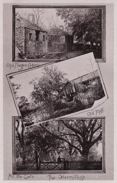老奴隶小屋；老磨坊；在门口；隐居地（黑白照片）。 作者 美国摄影师（后）