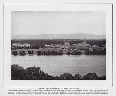 旧金山。斯坦福大学、帕洛阿尔托的总体景观（黑白照片）。 作者 美国摄影师（后）