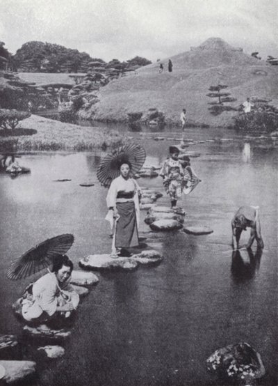熊本小湖的踏脚石（黑白照片） 作者 美国摄影师（后）