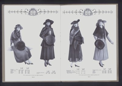 Two-page spread from The Theater of Fur Fashion (b/w photo) 作者 美国摄影师（后）