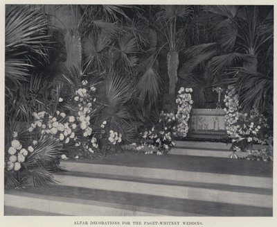 Altar Decorations for the Paget-Whitney Wedding (b/w photo) 作者 美国摄影师