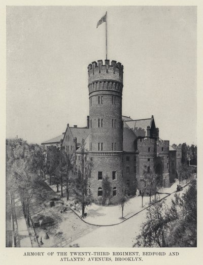 Armory of the Twenty-Third Regiment, Bedford and Atlantic Avenues, Brooklyn (b/w photo) 作者 美国摄影师