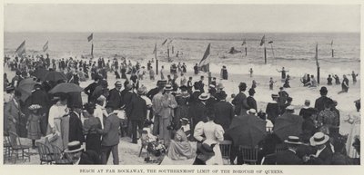 Beach at Far Rockaway, the Southernmost Limit of the Borough of Queens (b/w photo) 作者 美国摄影师