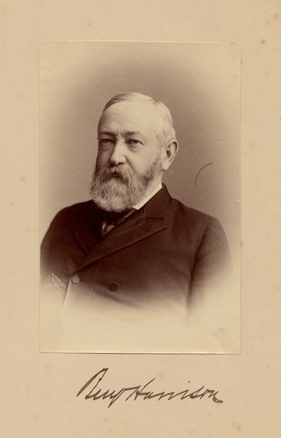 本杰明·哈里森（1833-1901），第23任美国总统，摄影：乔治·普林斯，华盛顿特区（蛋白照片） 作者 美国摄影师