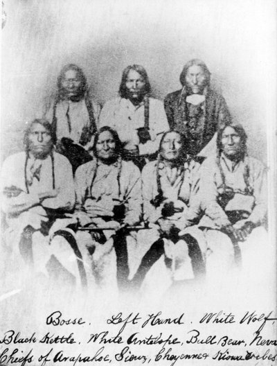 Bosse，左手，白狼，黑水壶，白羚羊，公牛熊，涅瓦河：Arapahoe，Soiux，Cheyenne和Kiowa部落的酋长，1860-68 作者 美国摄影师