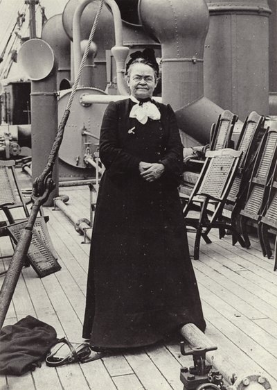 Carrie Nation（1846-1911 年），美国激进的节制运动者，约 1905 年（黑白照片） 作者 美国摄影师
