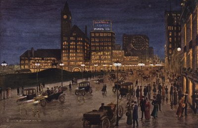 芝加哥：密歇根大道夜景（彩色照片） 作者 美国摄影师