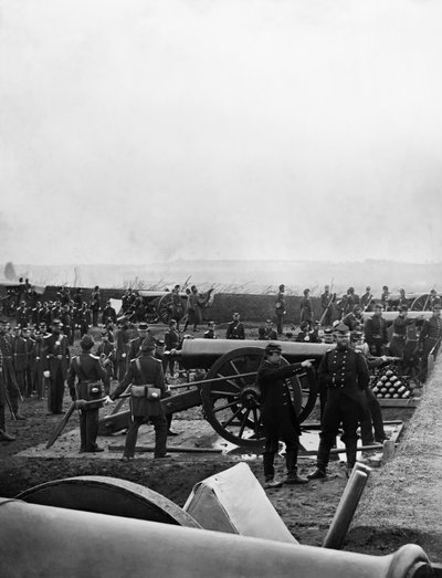 1861年末，泰勒上校和理查森堡的第一个康涅狄格重炮 作者 American Photographer