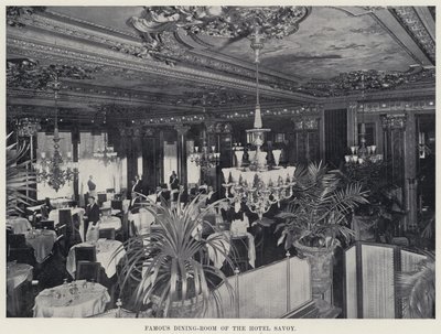 Famous Dining-Room of the Hotel Savoy (b/w photo) 作者 美国摄影师