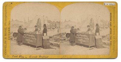 1871年在烧焦区的第一家商店 作者 美国摄影师