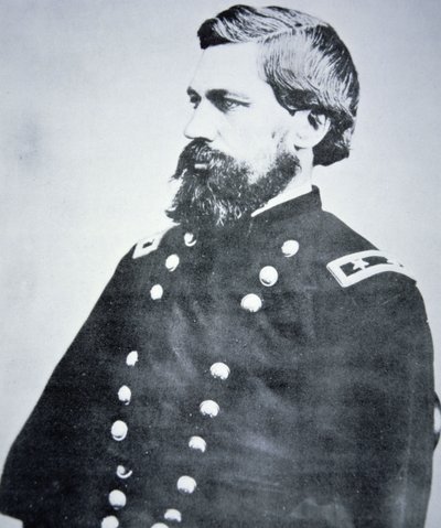 奥利弗-奥蒂斯-霍华德将军（1830-1909）（黑白照片）。 作者 美国摄影师