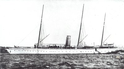 约翰-阿斯特的豪华游艇，约1910年（黑白照片）。 作者 美国摄影师