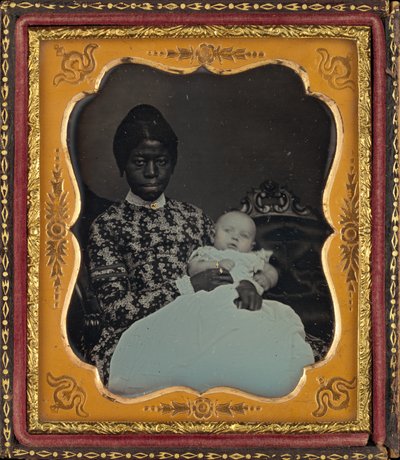 妇女和婴儿肖像》，1853 年（照片） 作者 美国摄影师