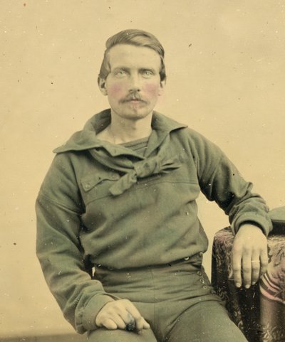 Union Uniform，a.1861（tintype photo）中的水手的肖像 作者 American Photographer