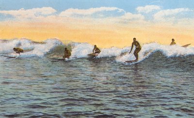 冲浪者，夏威夷（彩色照片） 作者 美国摄影师