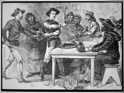 德州巡警逮捕一名墨西哥逃犯，约1880年（雕刻）。 作者 美国摄影师
