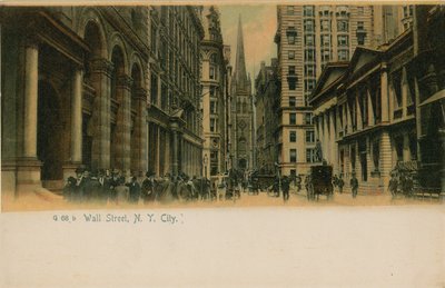 华尔街，纽约市。明信片于1913年寄出。 作者 美国摄影师