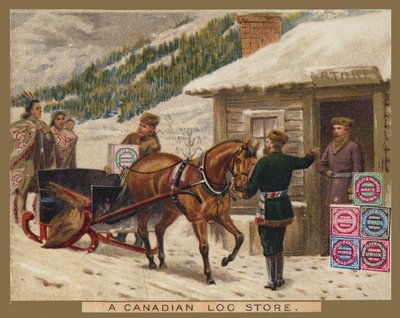 加拿大的Log Store，Huntley和Palmer Advert 作者 美国学校