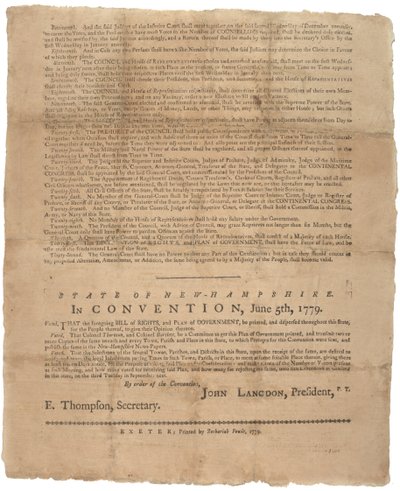1779年的权利宣言和新罕布什尔州的政府请求 作者 美国学校